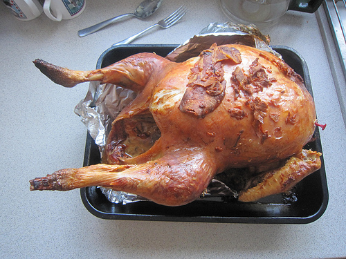 The cooked turkey